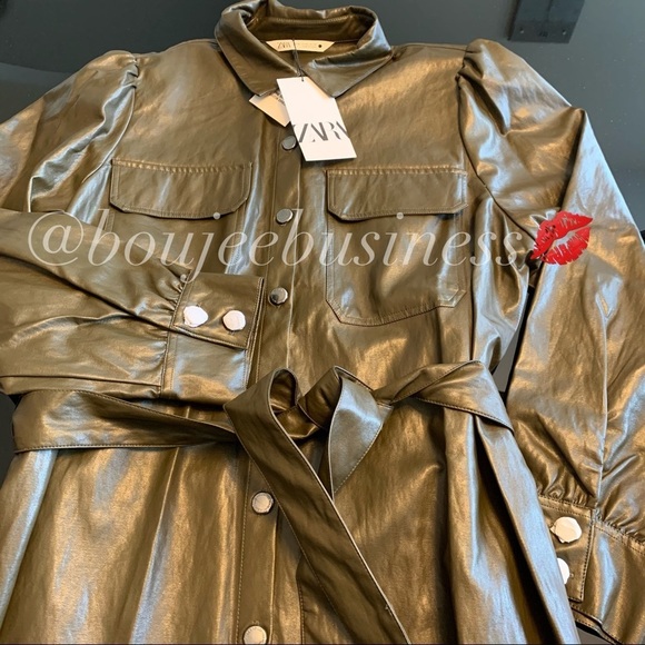 ZARA Faux Leather Mini Dress - Picture 12 of 12